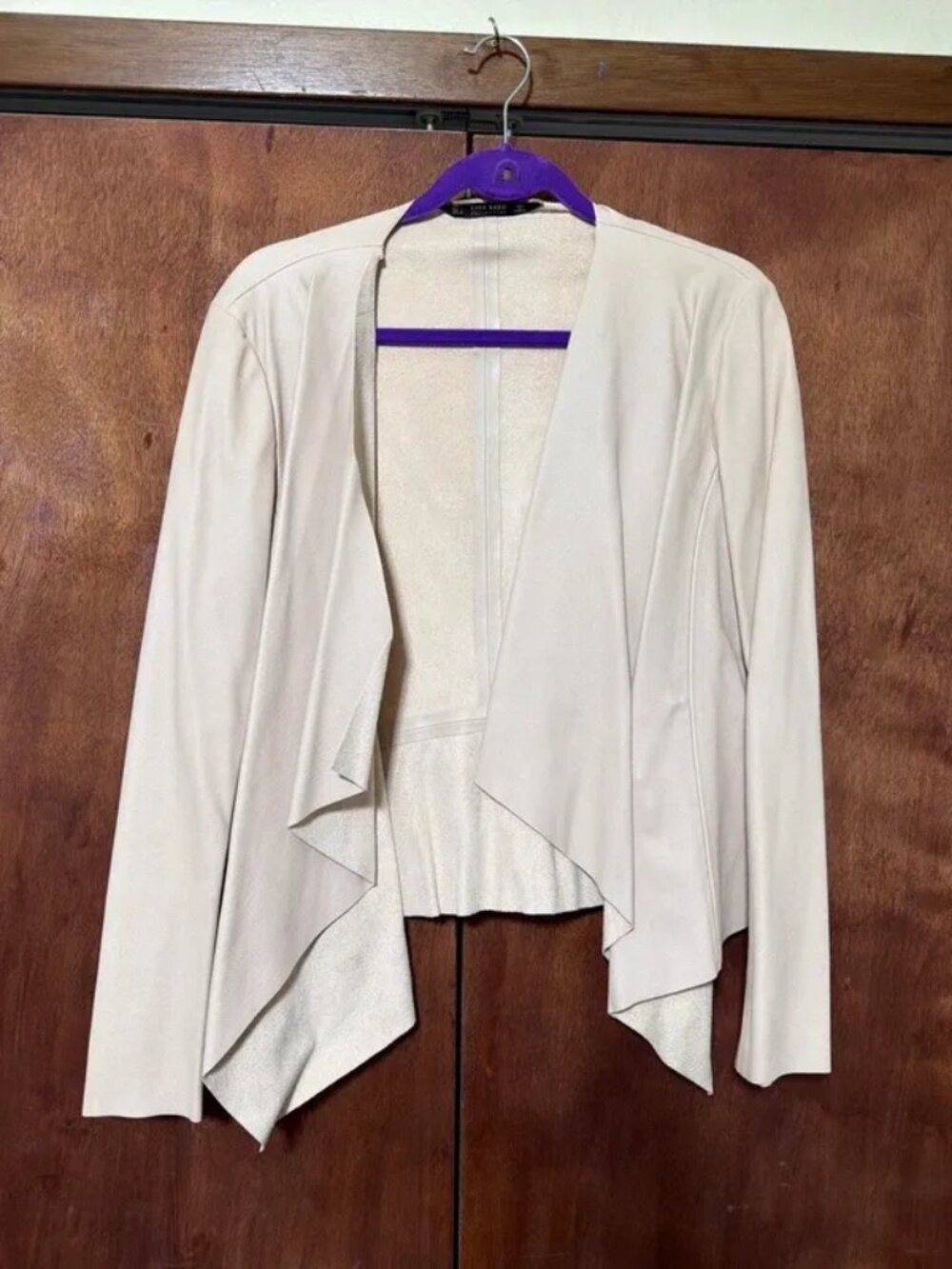 Zara faux leather light pink blazer jacket NWOT